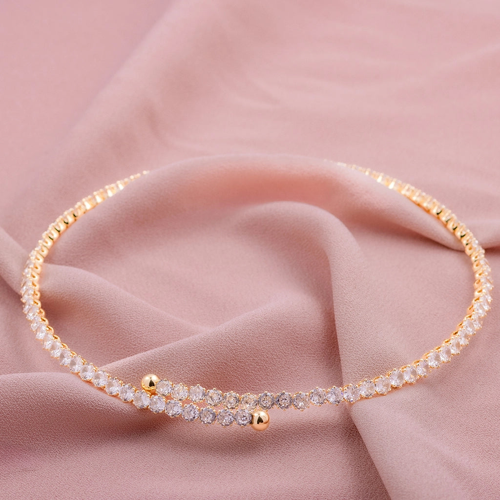 Gold Crystal Tennis Necklace