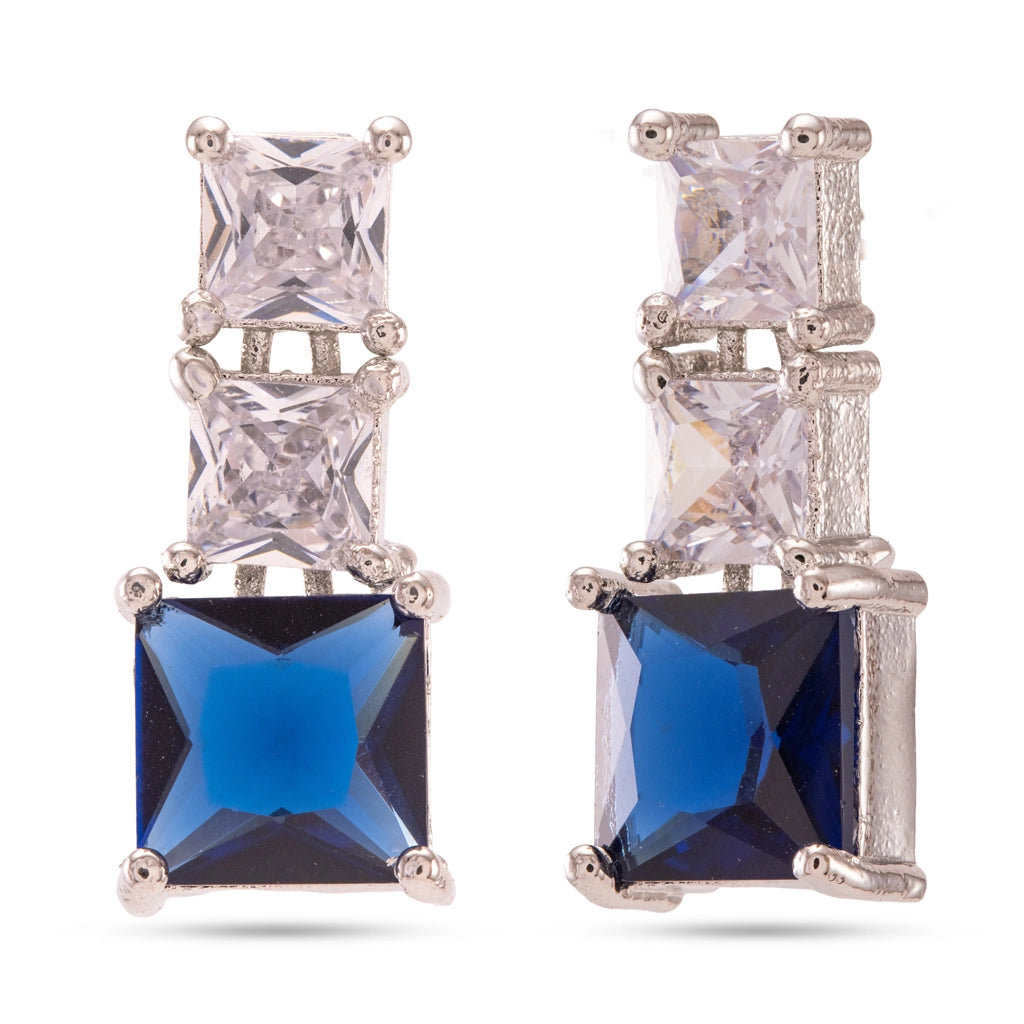 Blue Crystal Medallion Necklace Set