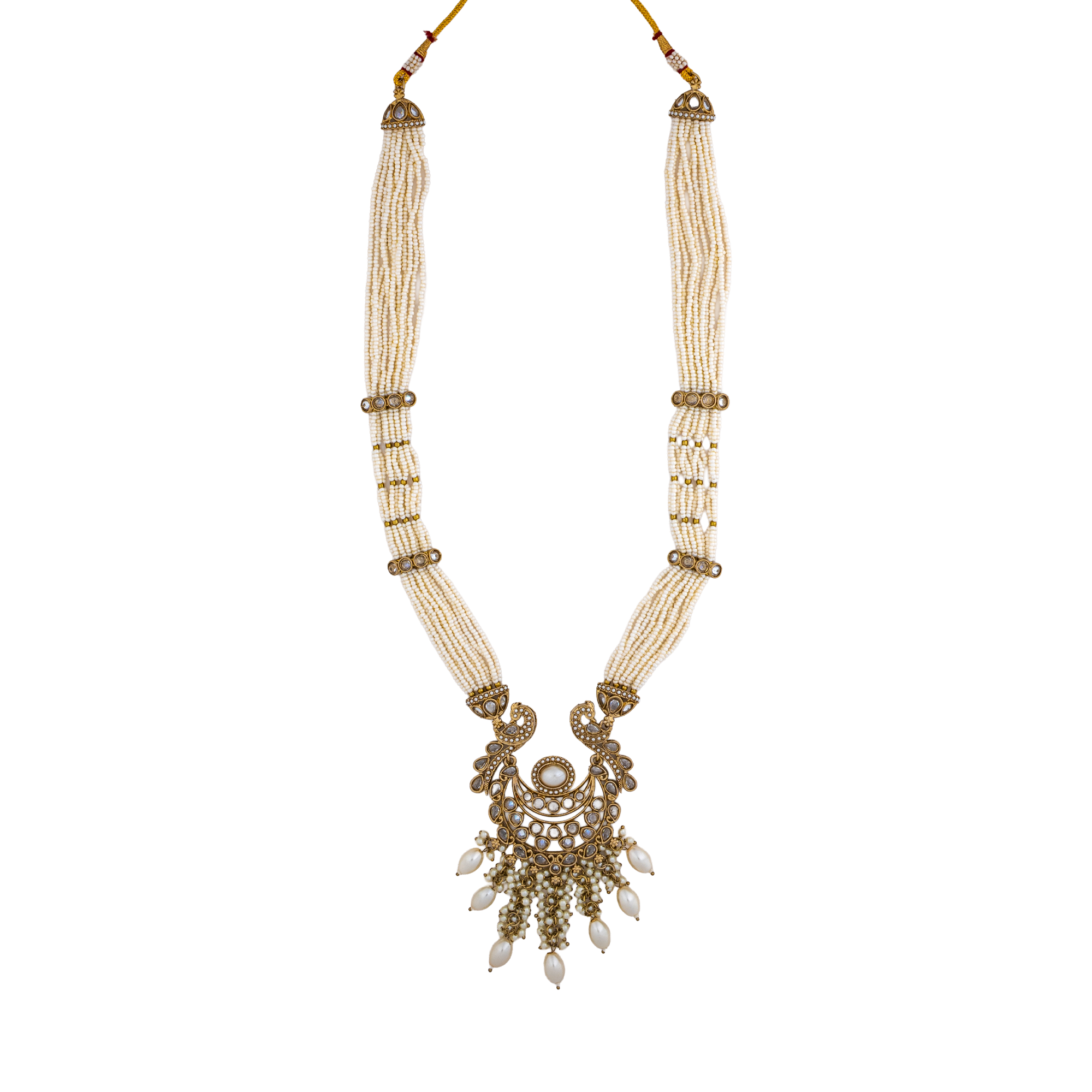 Ivory Kundan Pearl Long Necklace Set