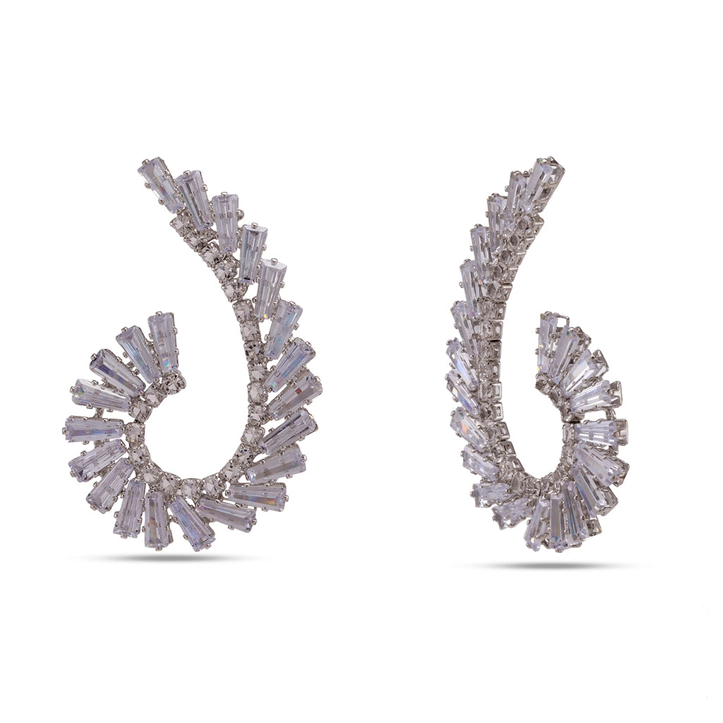 Aurora Spiral Crystal Hoops