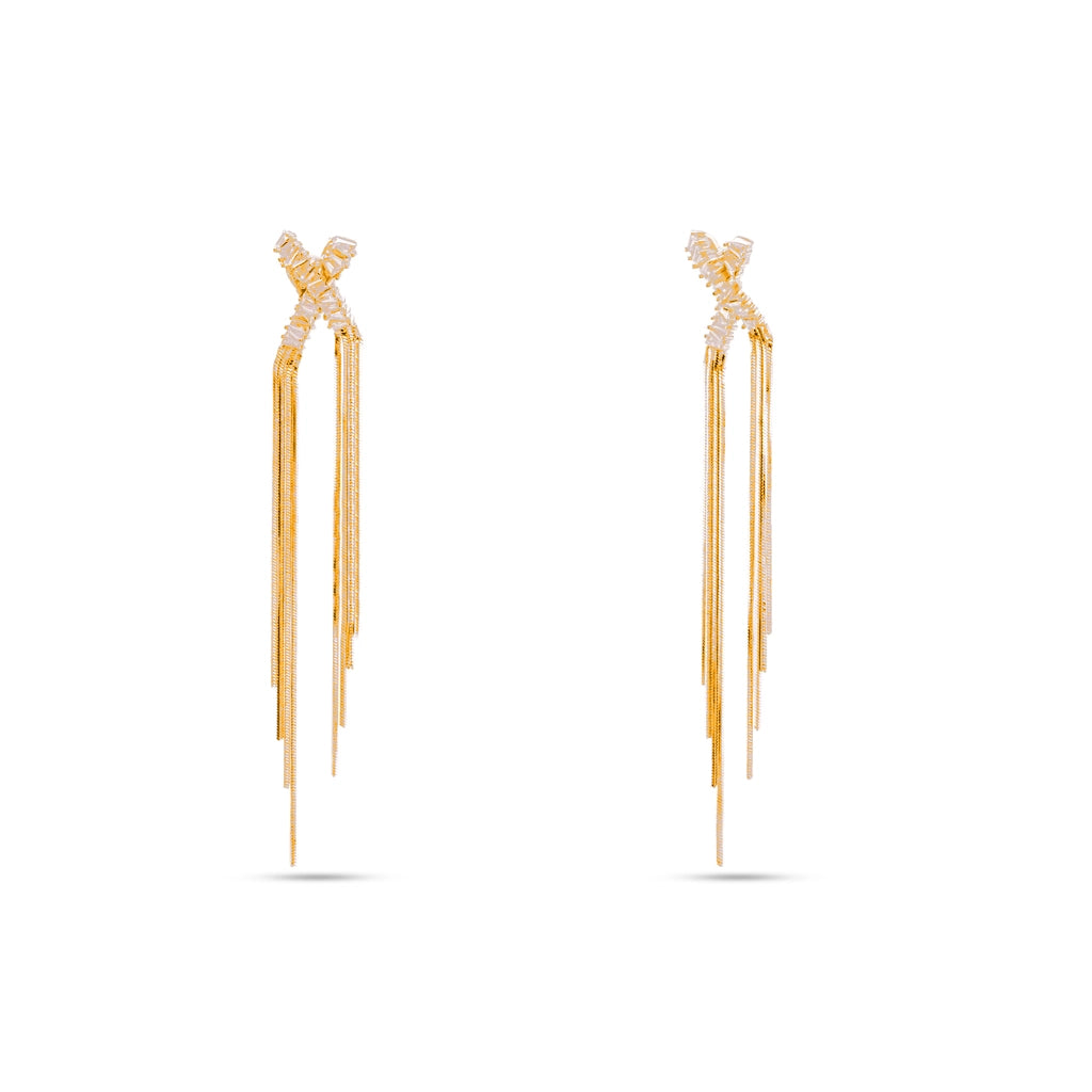 Celeste Cascade Crystal Tassels Gold