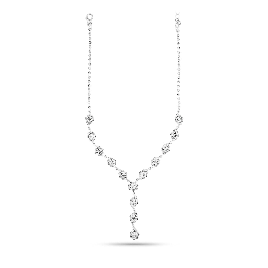 Elara Crystal Lariat Necklace Set