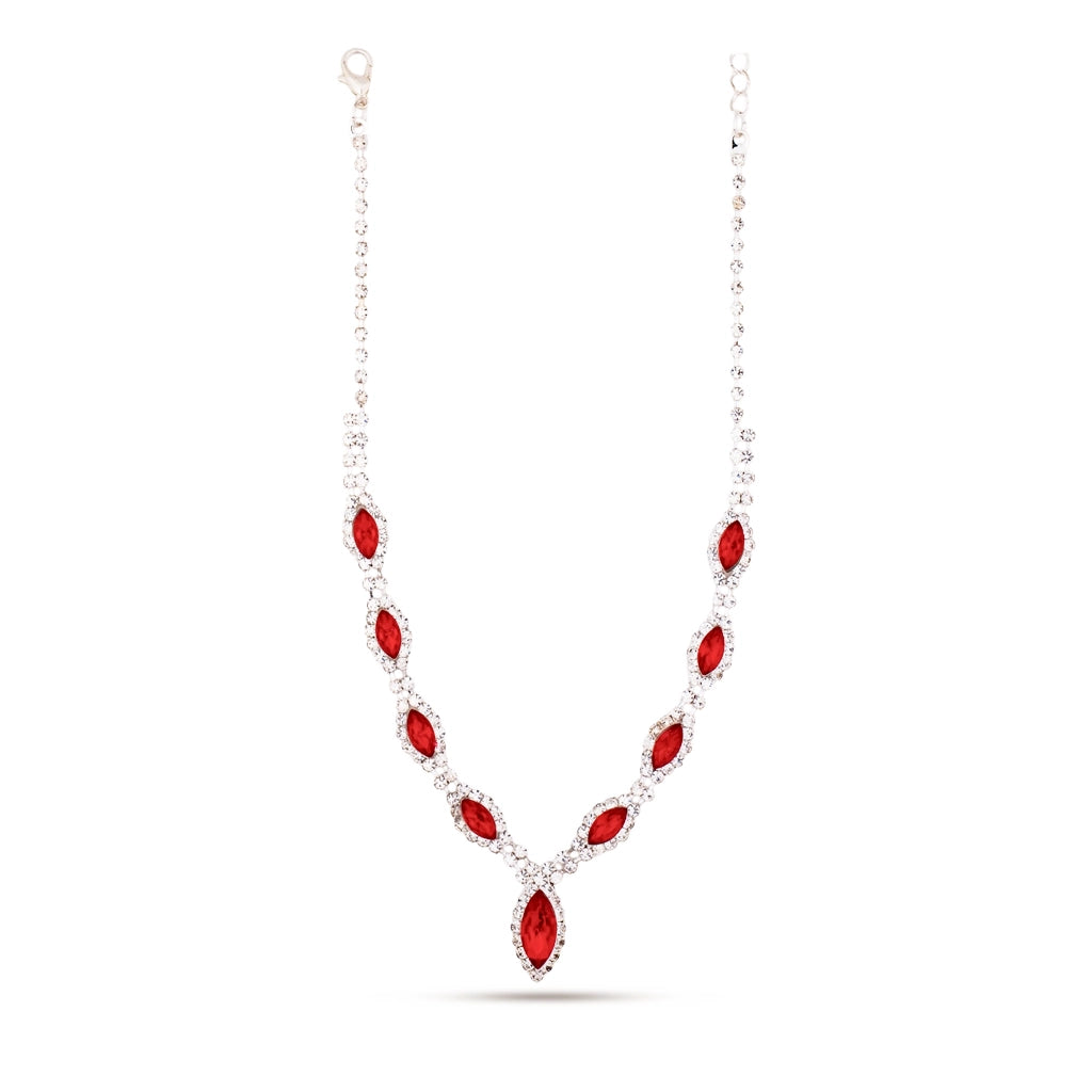 Ruby Radiance Crystal Necklace Set