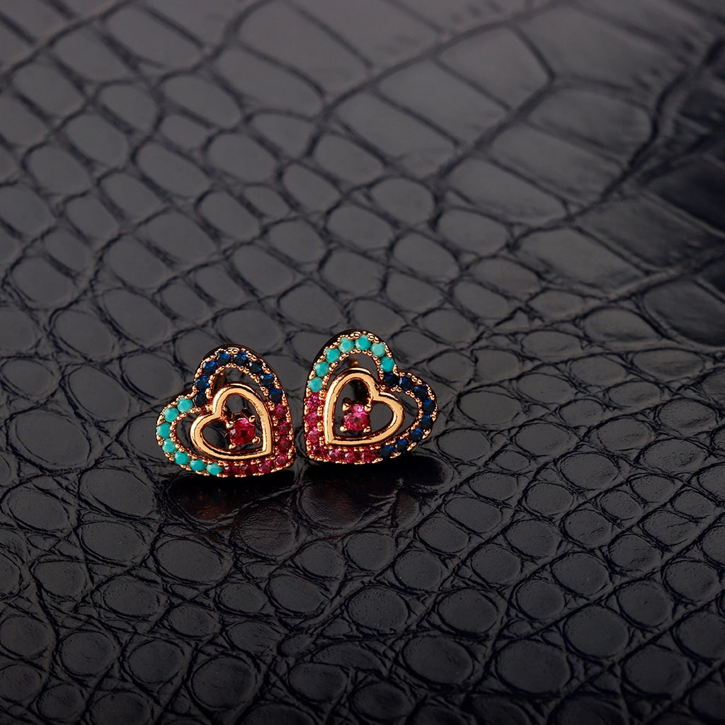Flow Chromatic Heart Studs