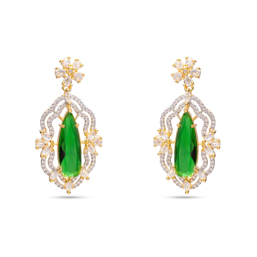 Celestial Emerald Crystal Drop Necklace Set