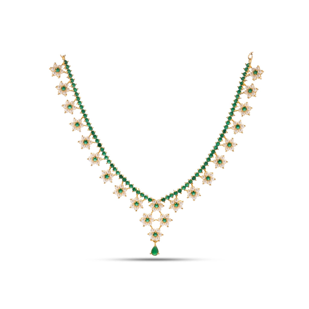 Green Vanya Floral Necklace Set