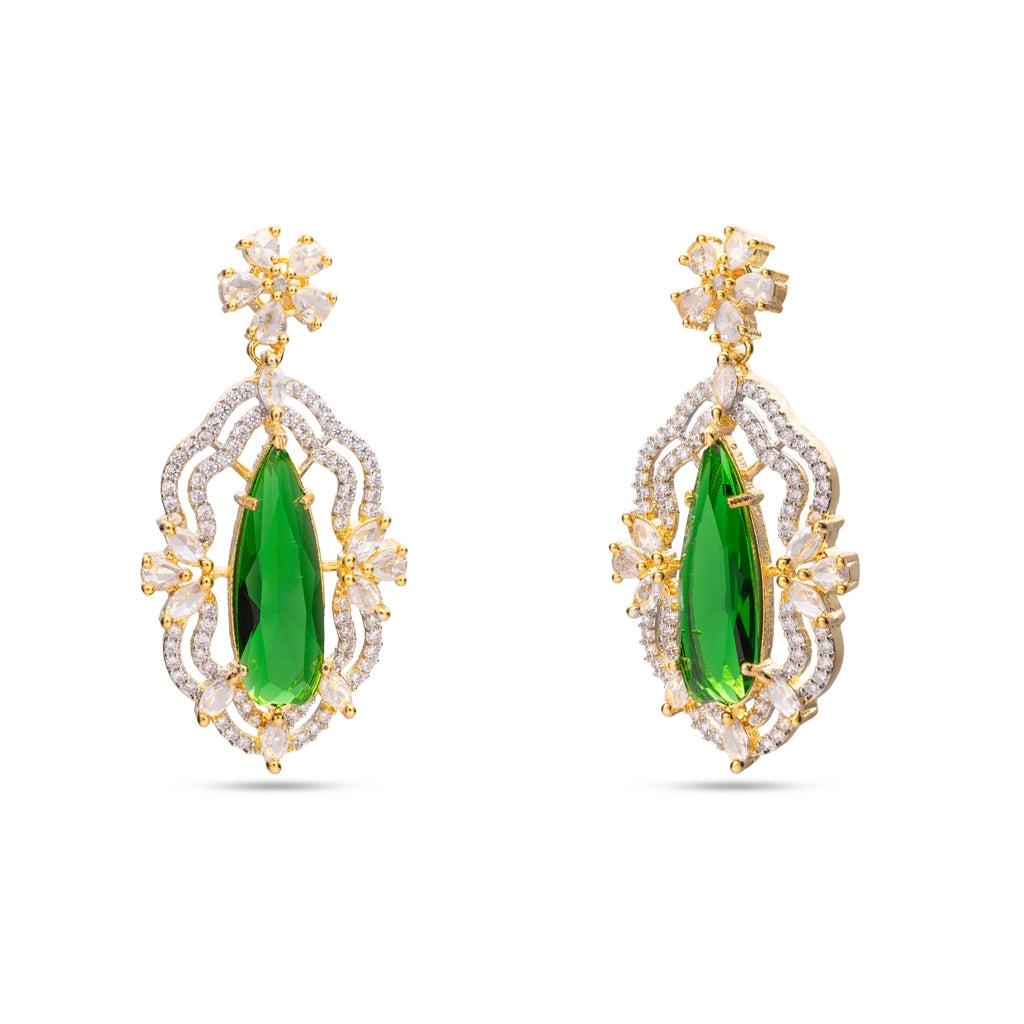 Celestial Emerald Crystal Drop Necklace Set