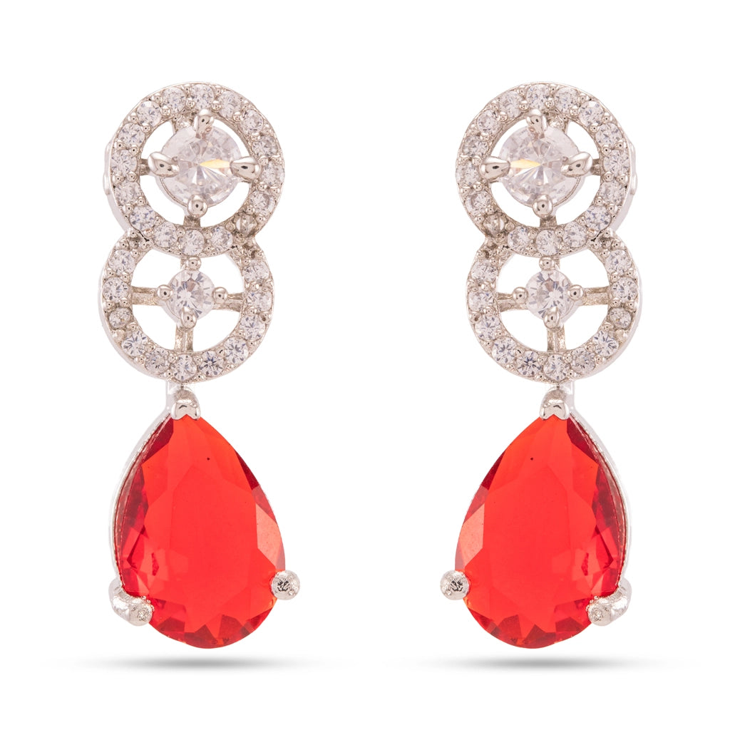 Scarlet Crystal Halo Necklace Set