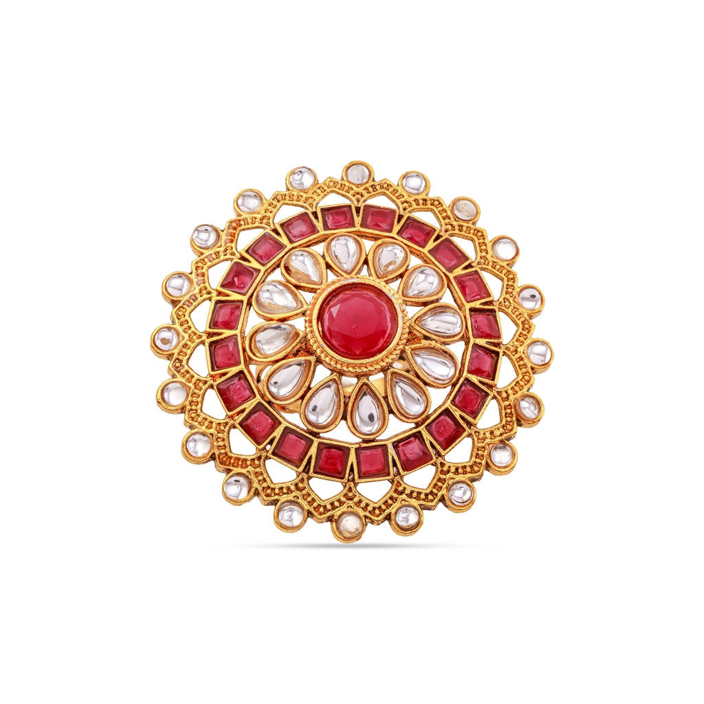 Rajvansh Halo Ruby Red