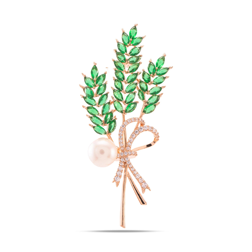 Emerald Whisper Pearl Brooch