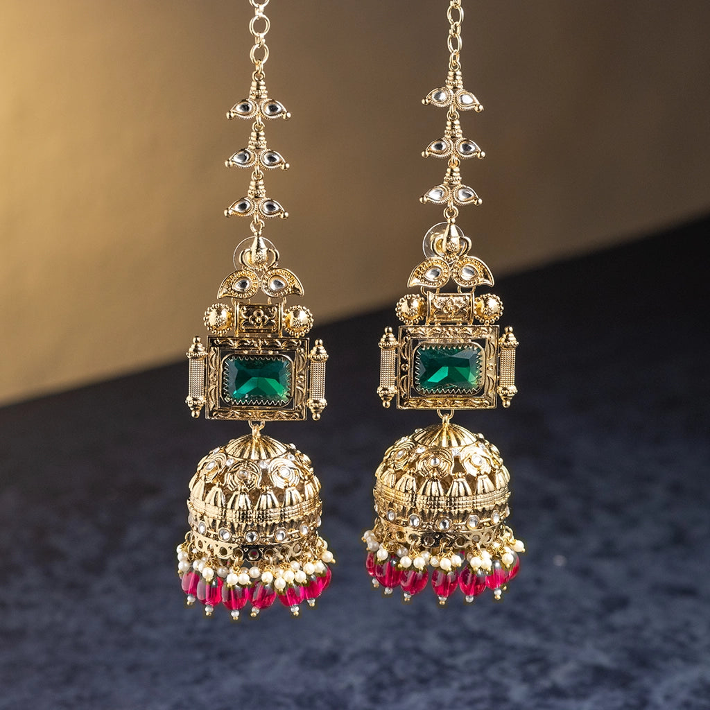 Ruby Temple Jhumkas