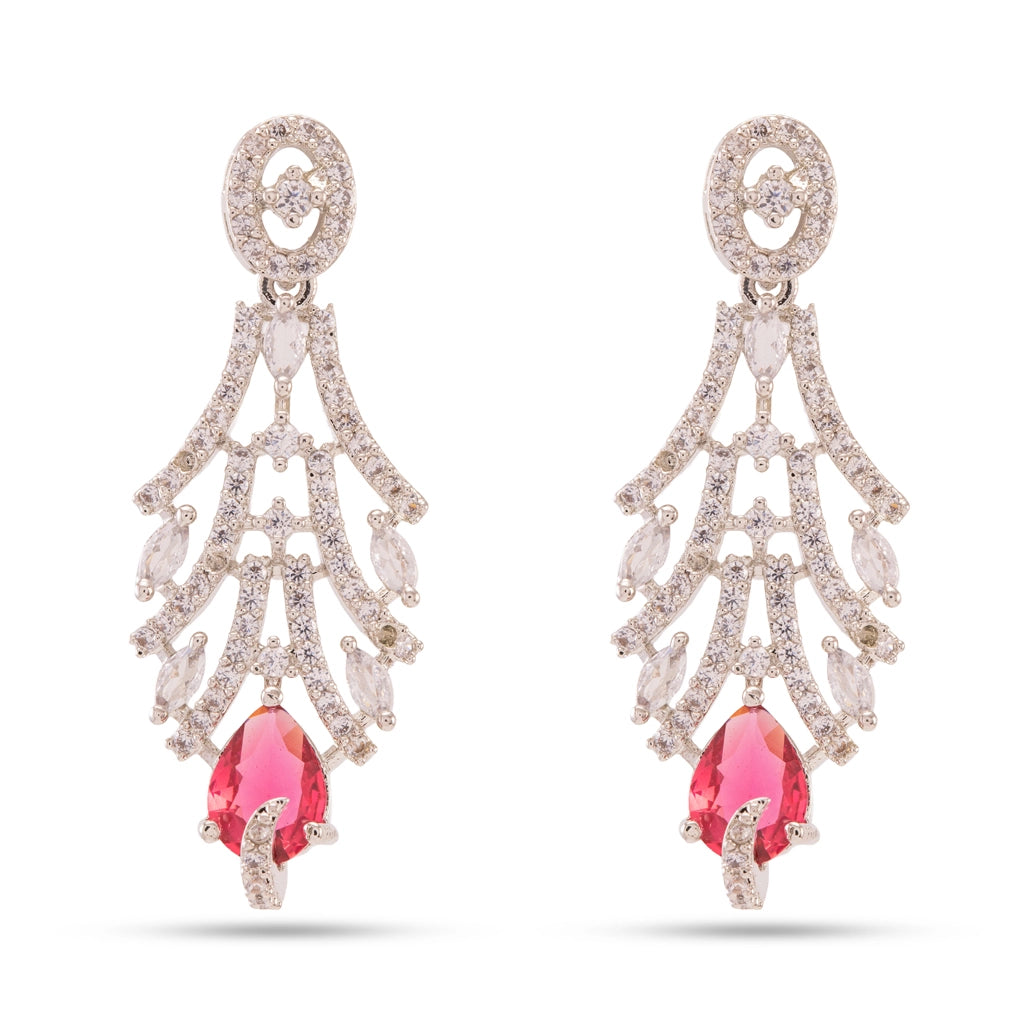 Rosefire Crystal Drop Necklace Set