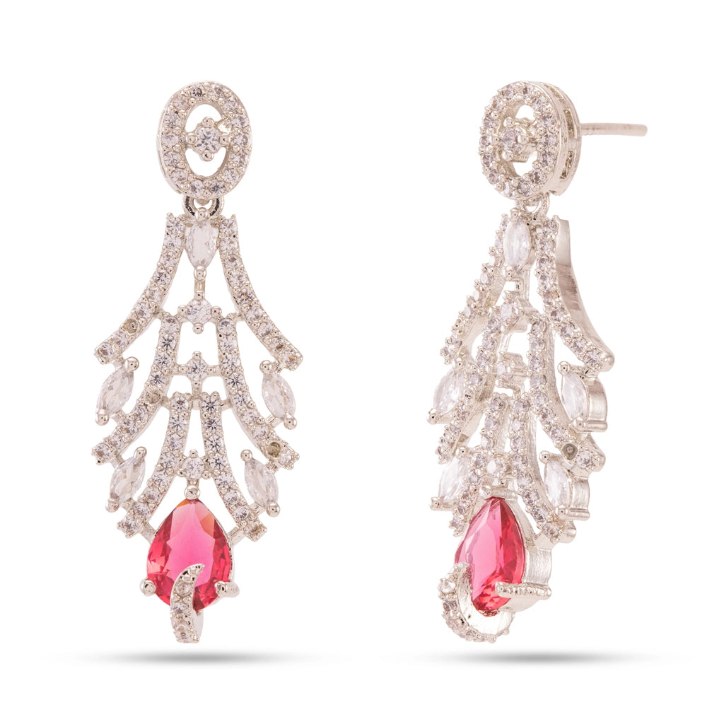 Rosefire Crystal Drop Necklace Set