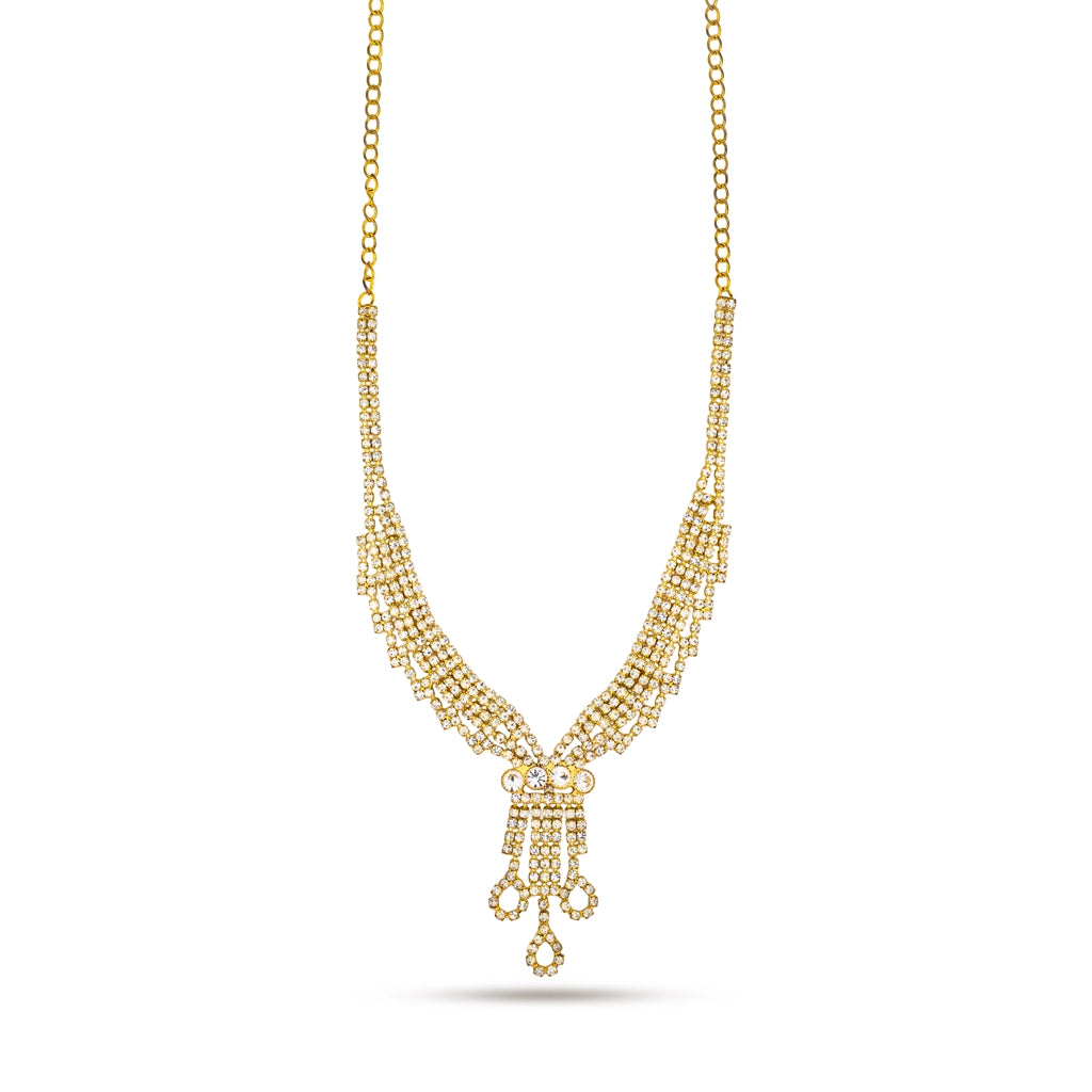 Crystal Tassel Necklace Set