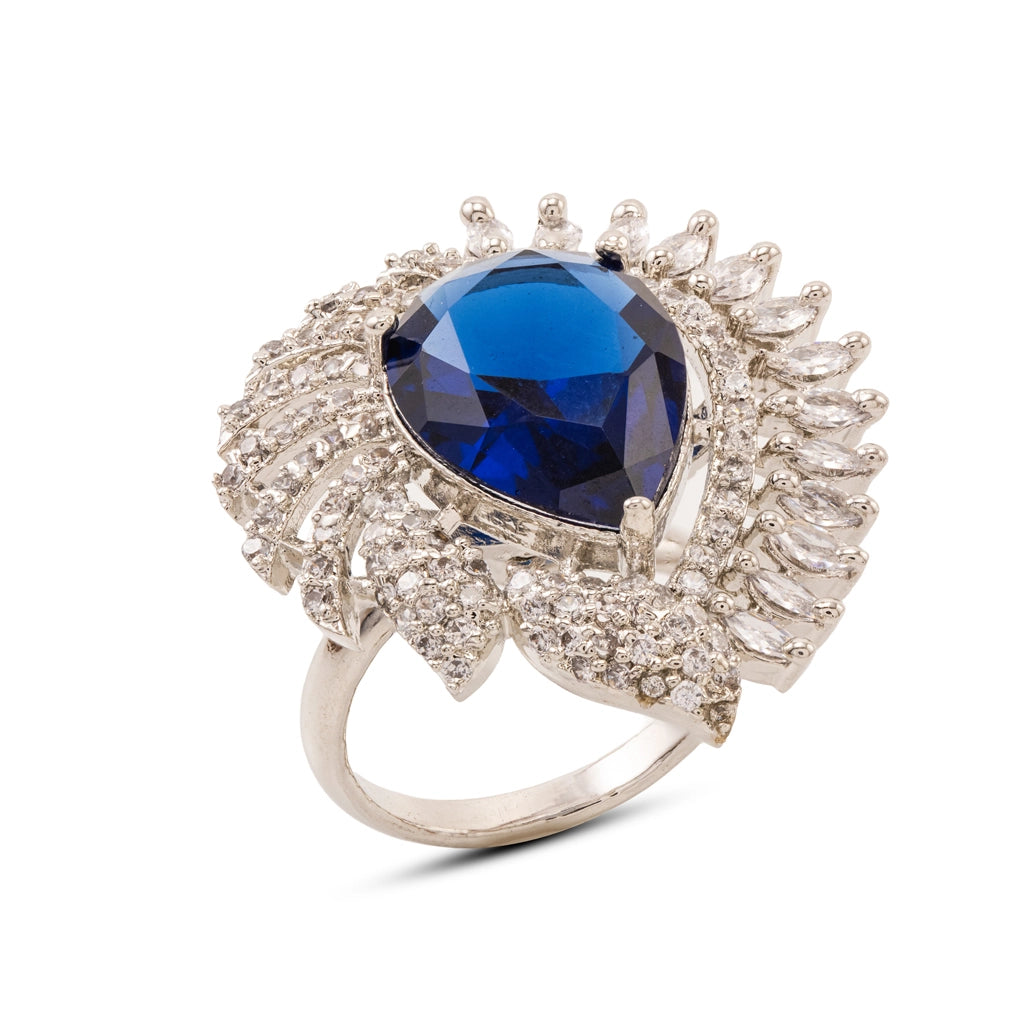 Royal Sapphire Feather Ring