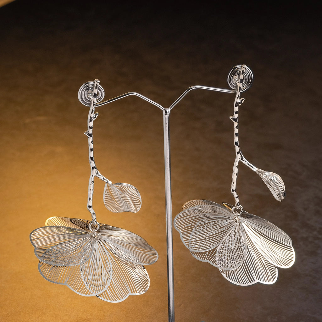 Silver Filigree Bloom Danglers