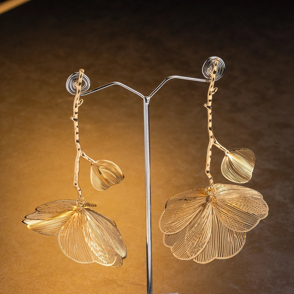 Golden Filigree Bloom Danglers