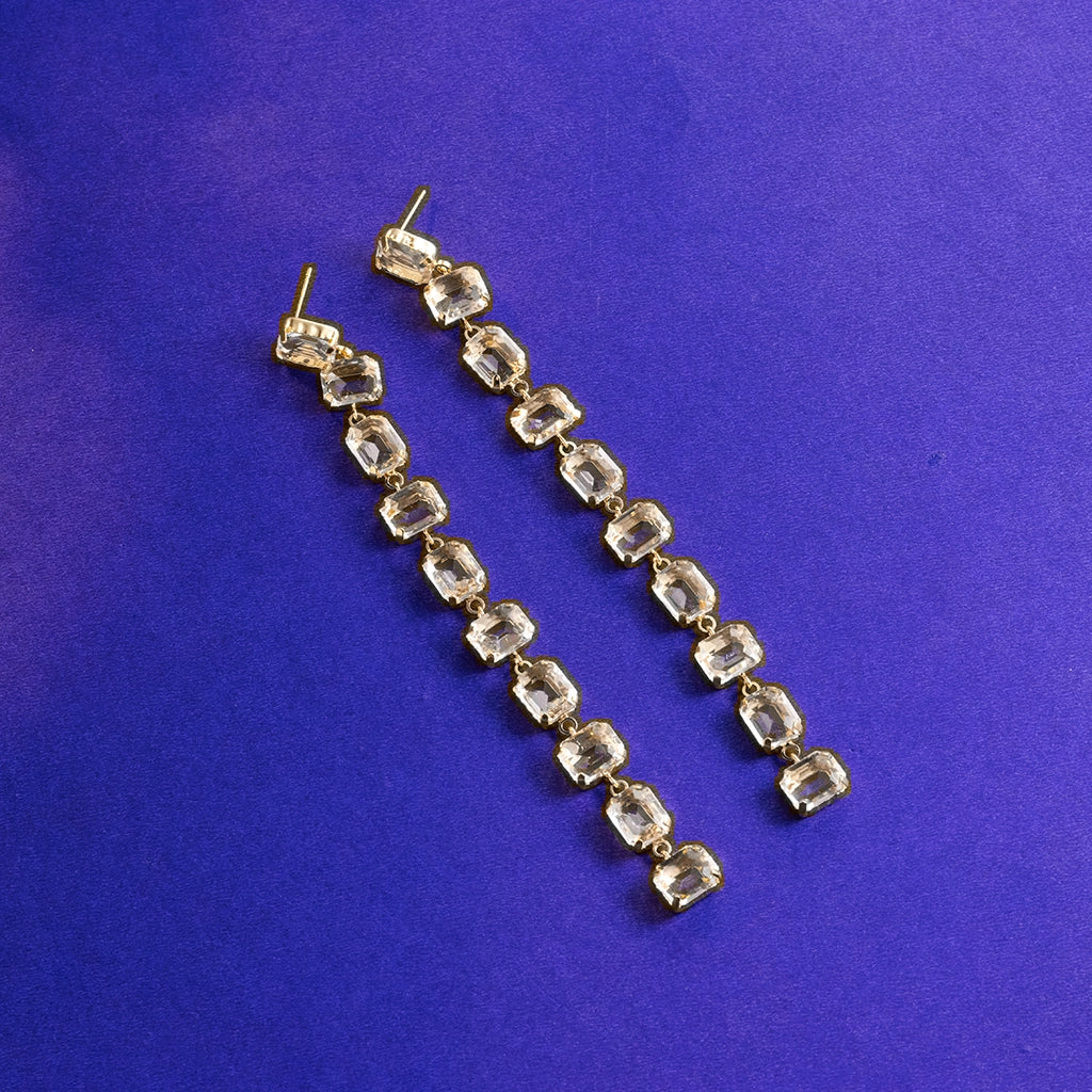 Crystal Cascade Linear Earrings