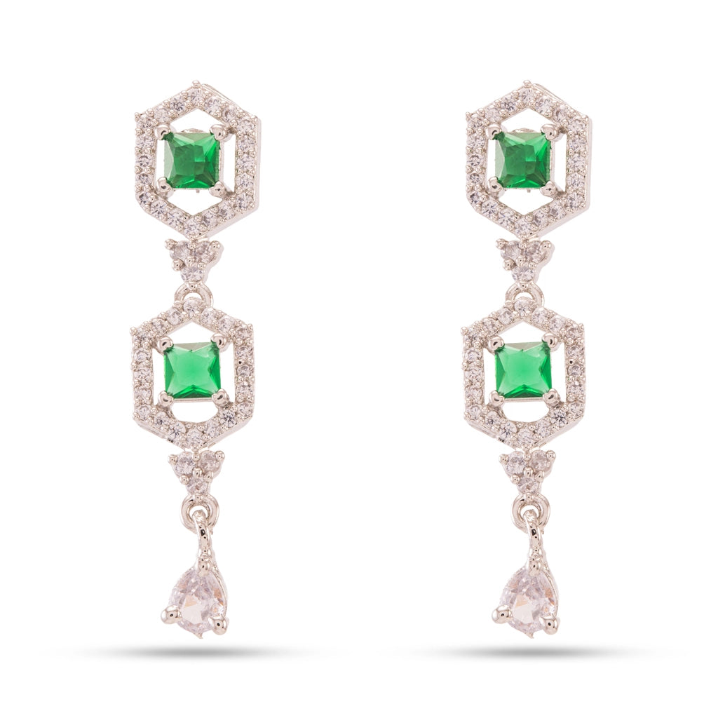 Emerald Prism Crystal Necklace Set