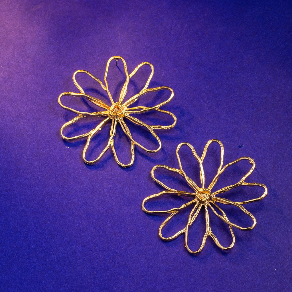 Golden Bloom Sculpted Studs
