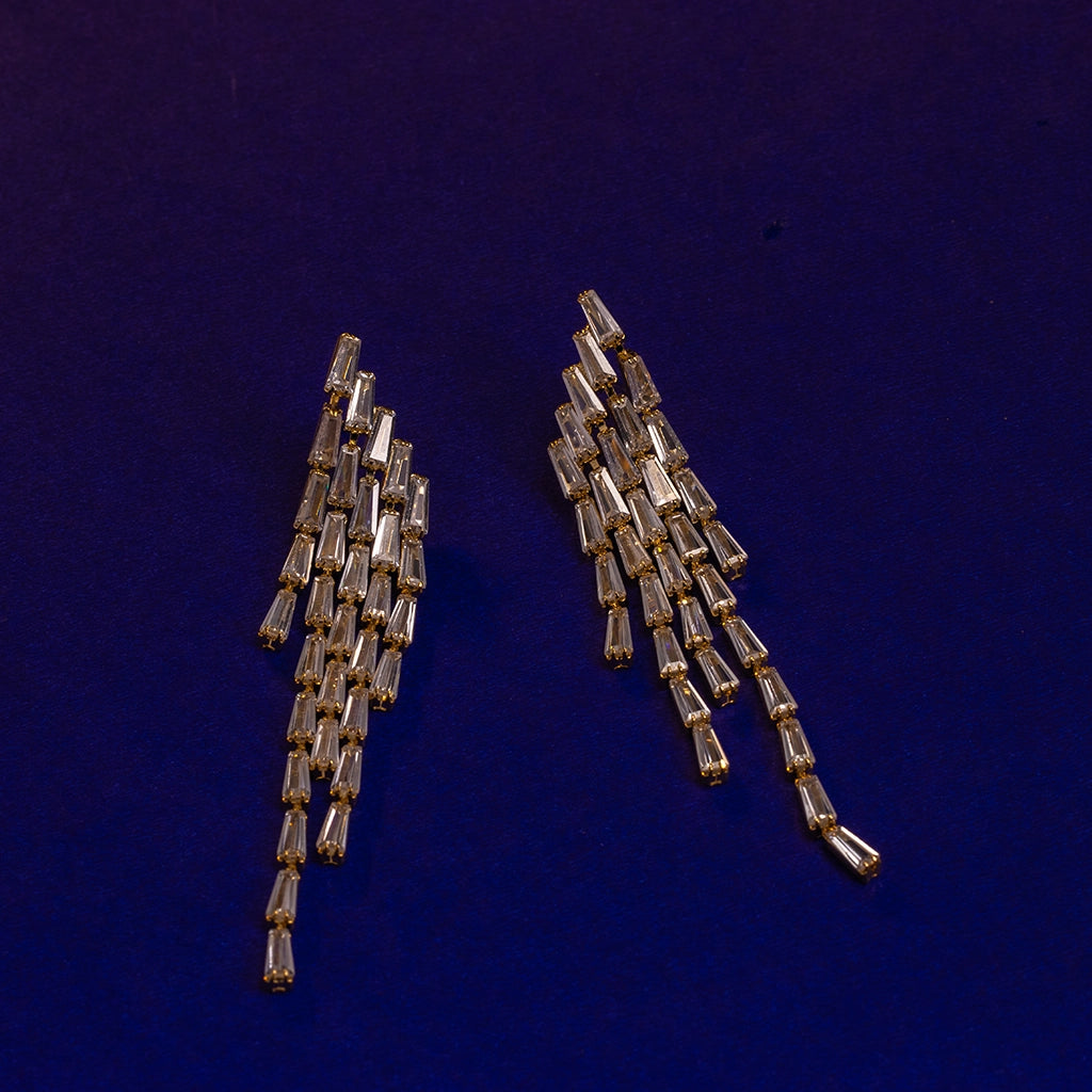 Starlit Cascade Crystal Earrings
