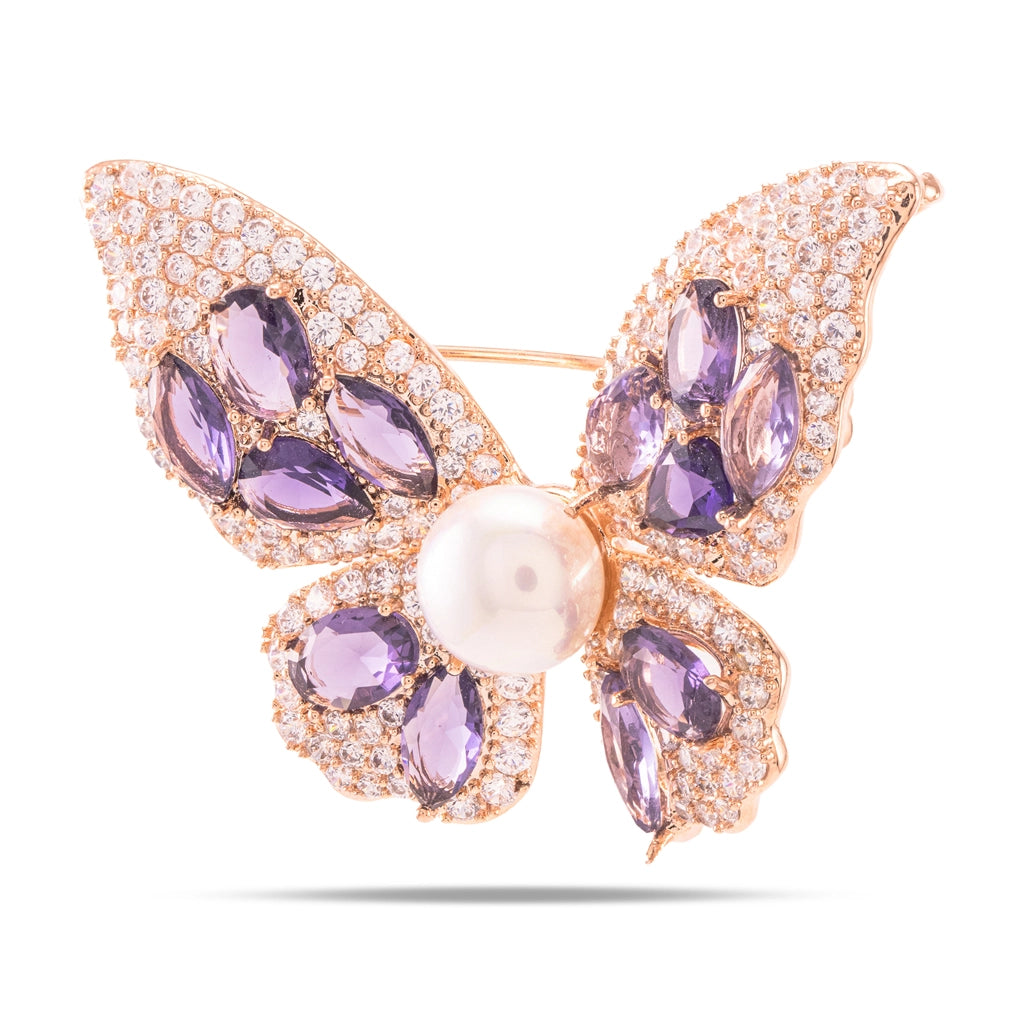 Amethyst Bloom Butterfly Brooch