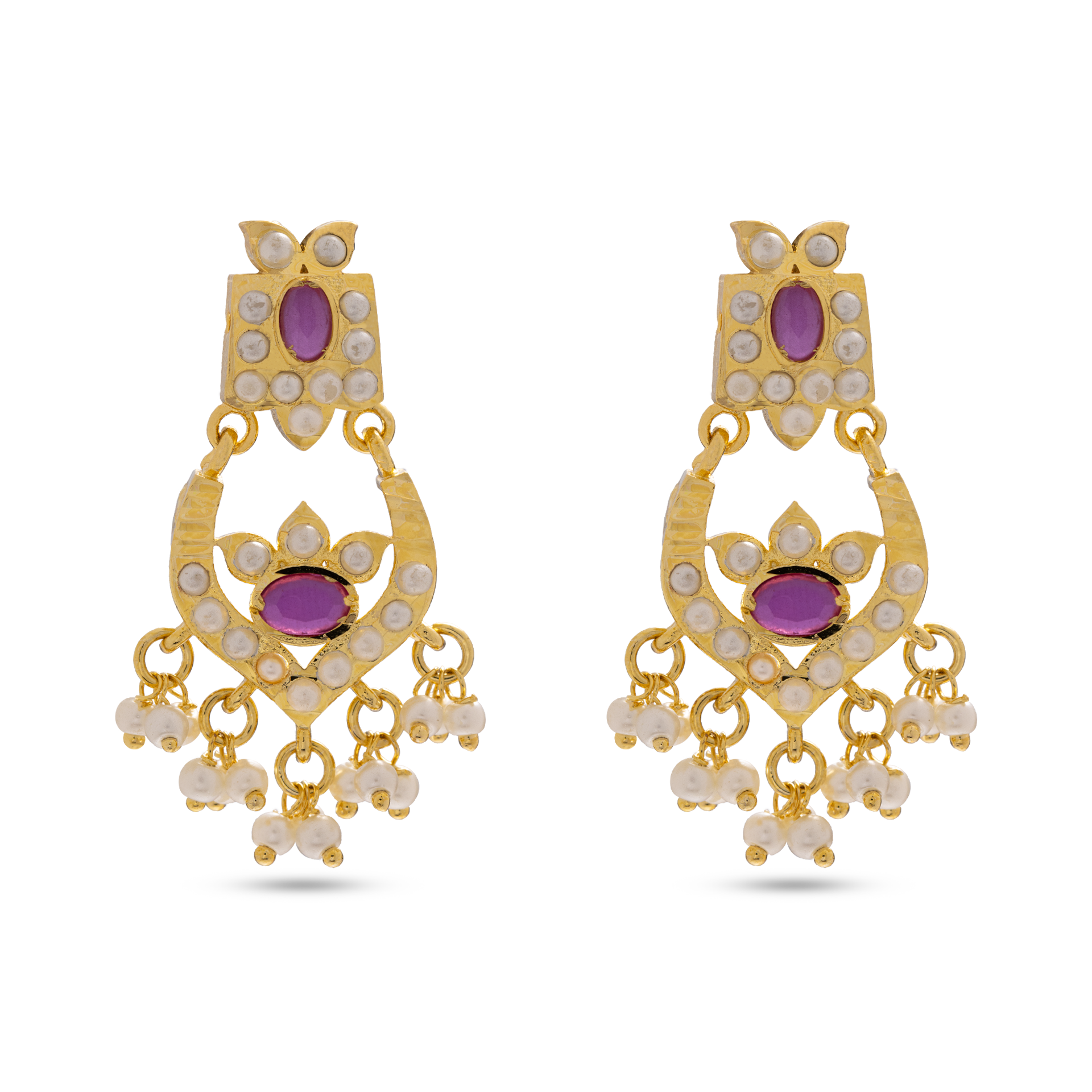 Navratna Chandbali Earrings