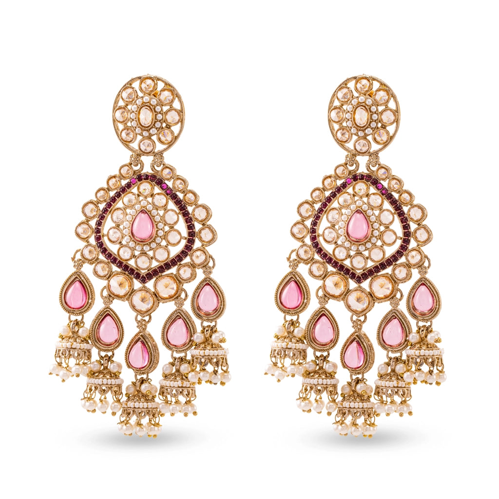 Rangella Ruby Meenakari Jhumka Earrings