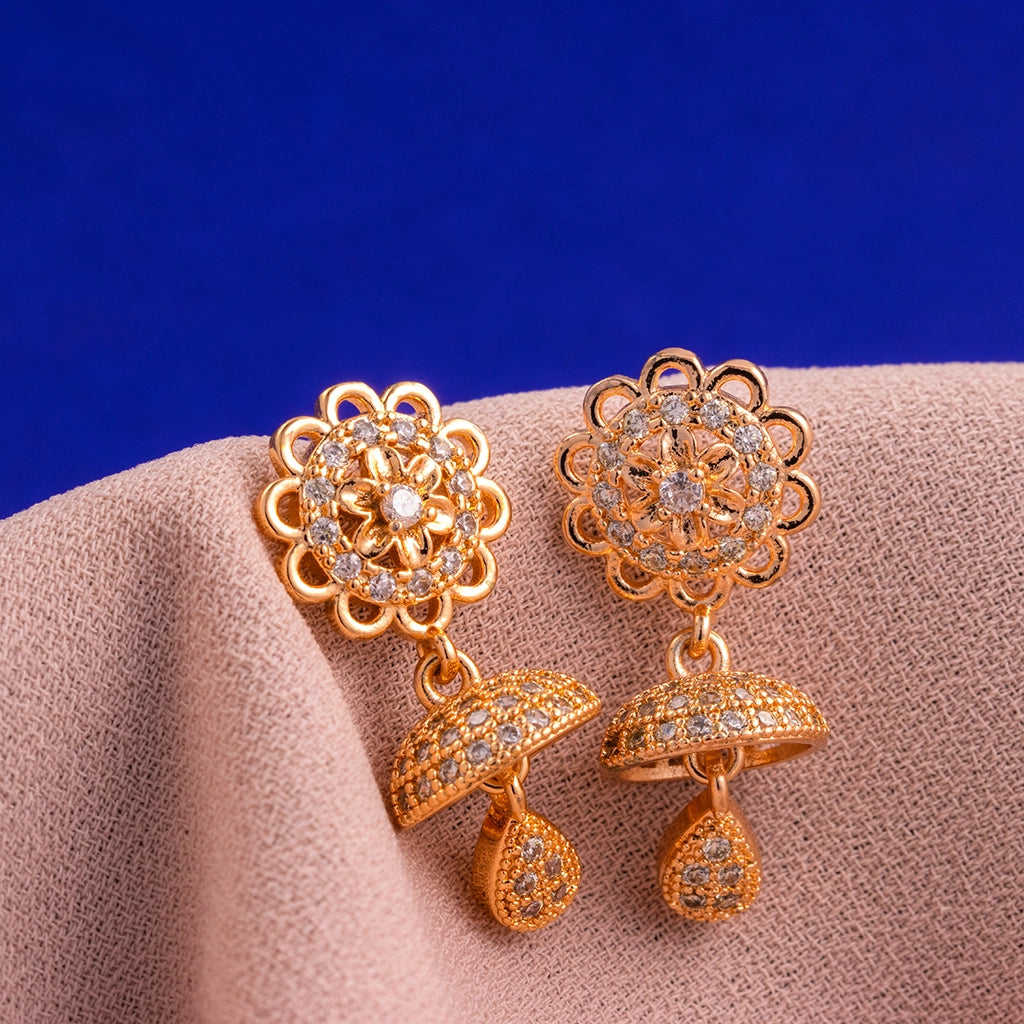 Royal Pushp Crystal Jhumkas