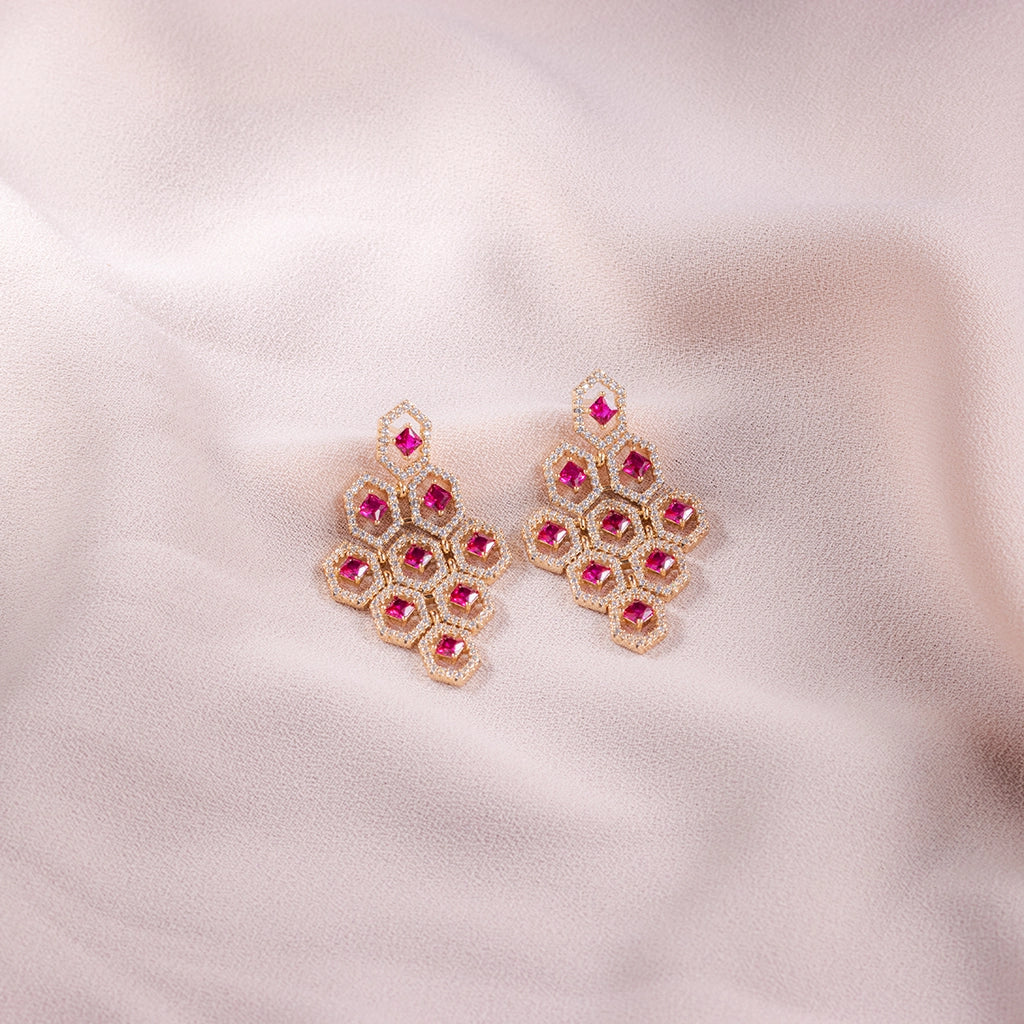 Rose Radiance Cluster Studs