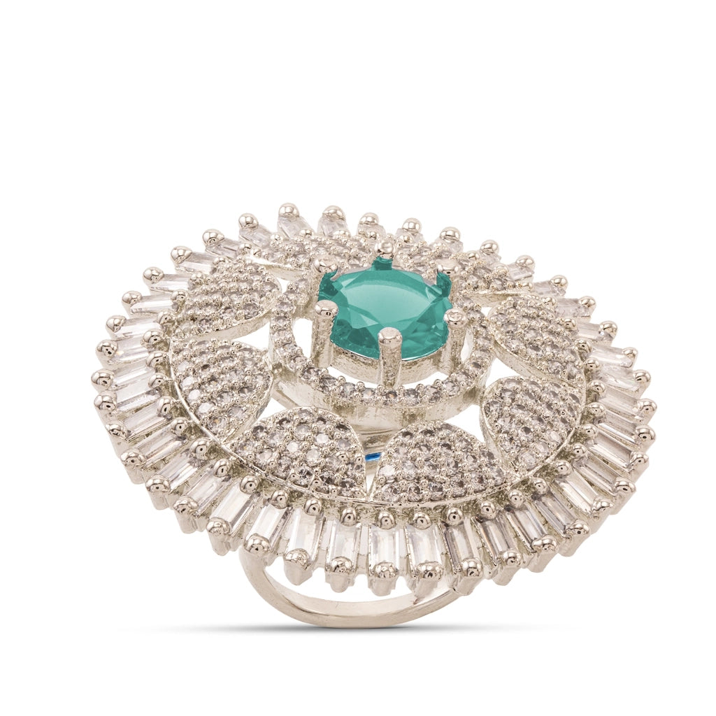 Meher Emerald Halo Bloom Ring