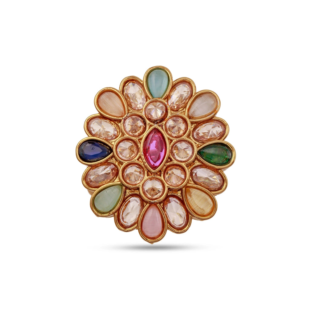 Regal Navratna Bloom Ring