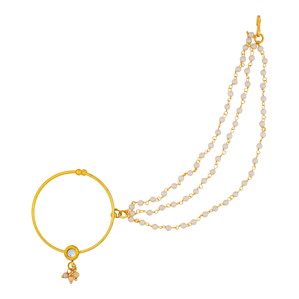 Classic Pearl Drop Hoop Nath Chain
