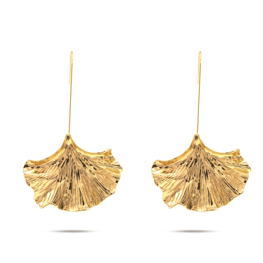 Aurelia Gold Leaf Drop Earrings