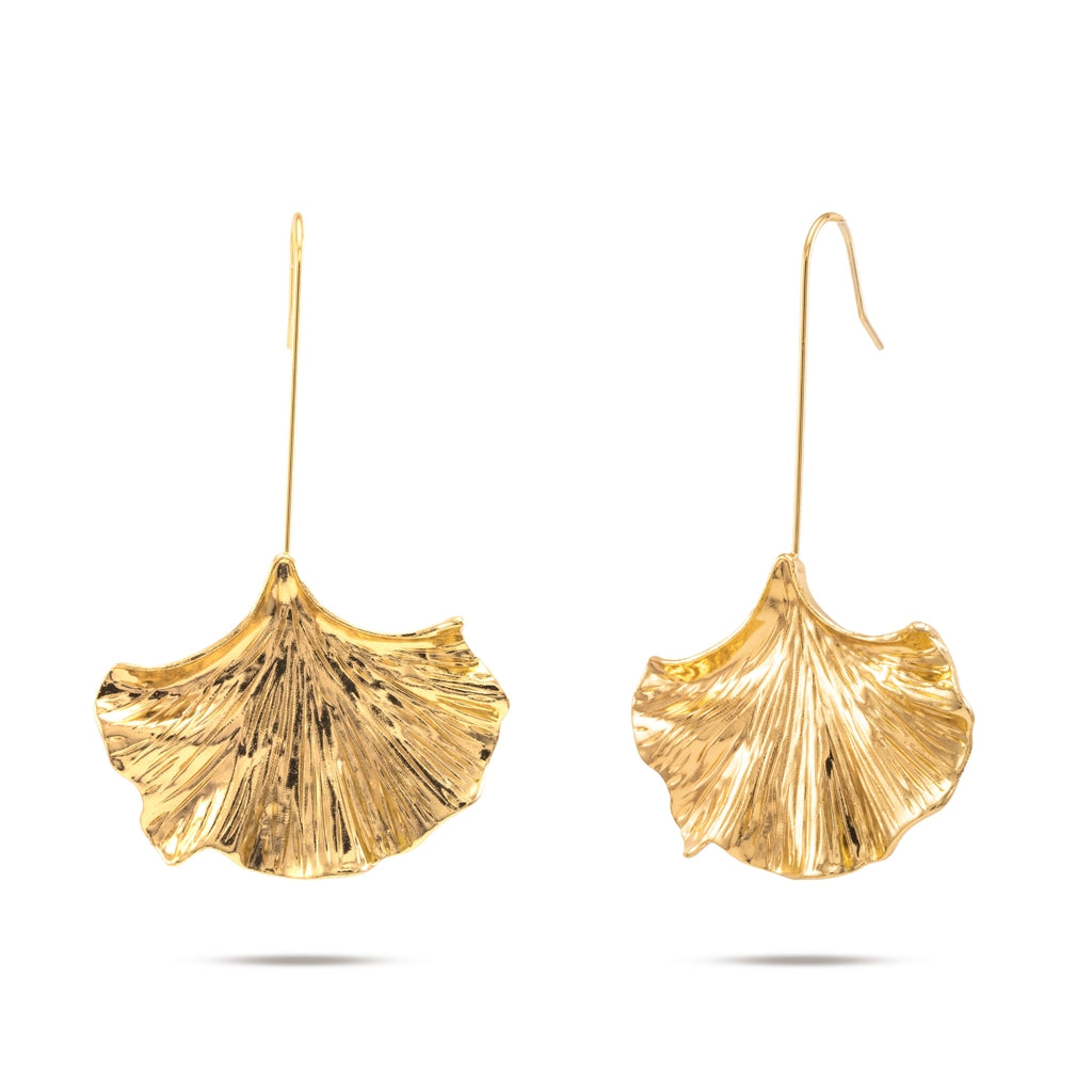 Aurelia Gold Leaf Drop Earrings