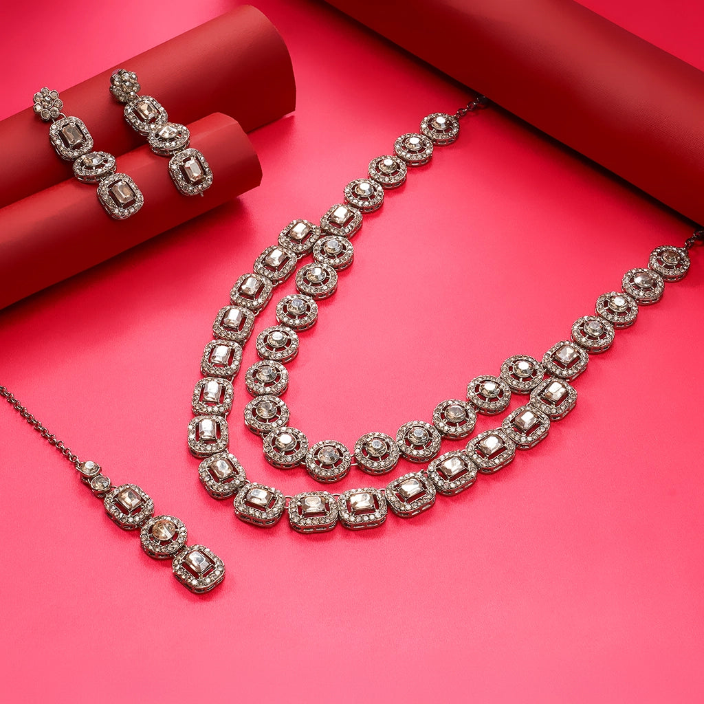 Imperial Power Cut Layered Necklace Set