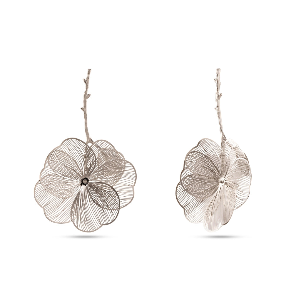 Silver Filigree Bloom Danglers