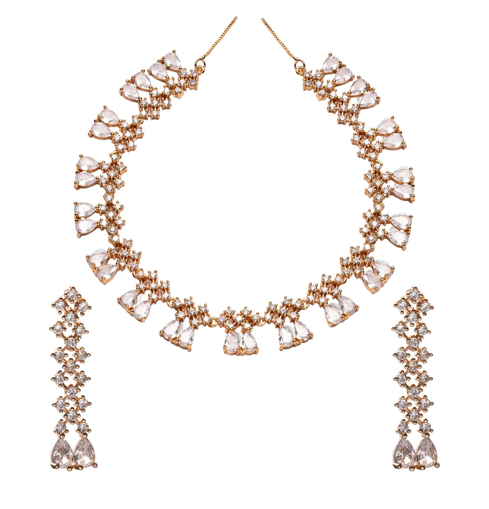 Aurielle Crystal Cascade Necklace Set