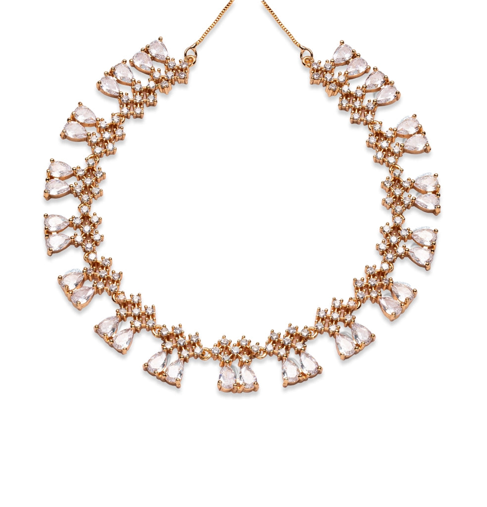 Aurielle Crystal Cascade Necklace Set