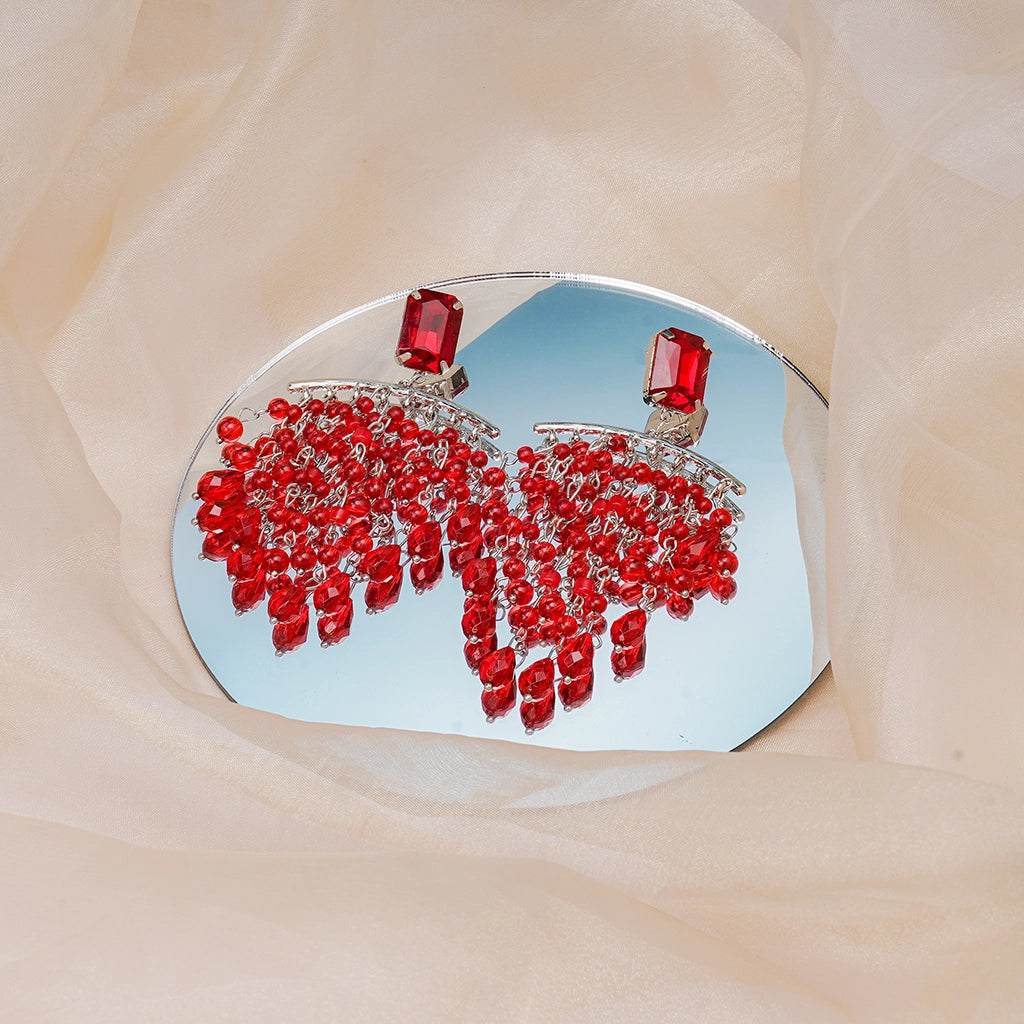 Rang-e-Noor Scarlet Cascade Danglers