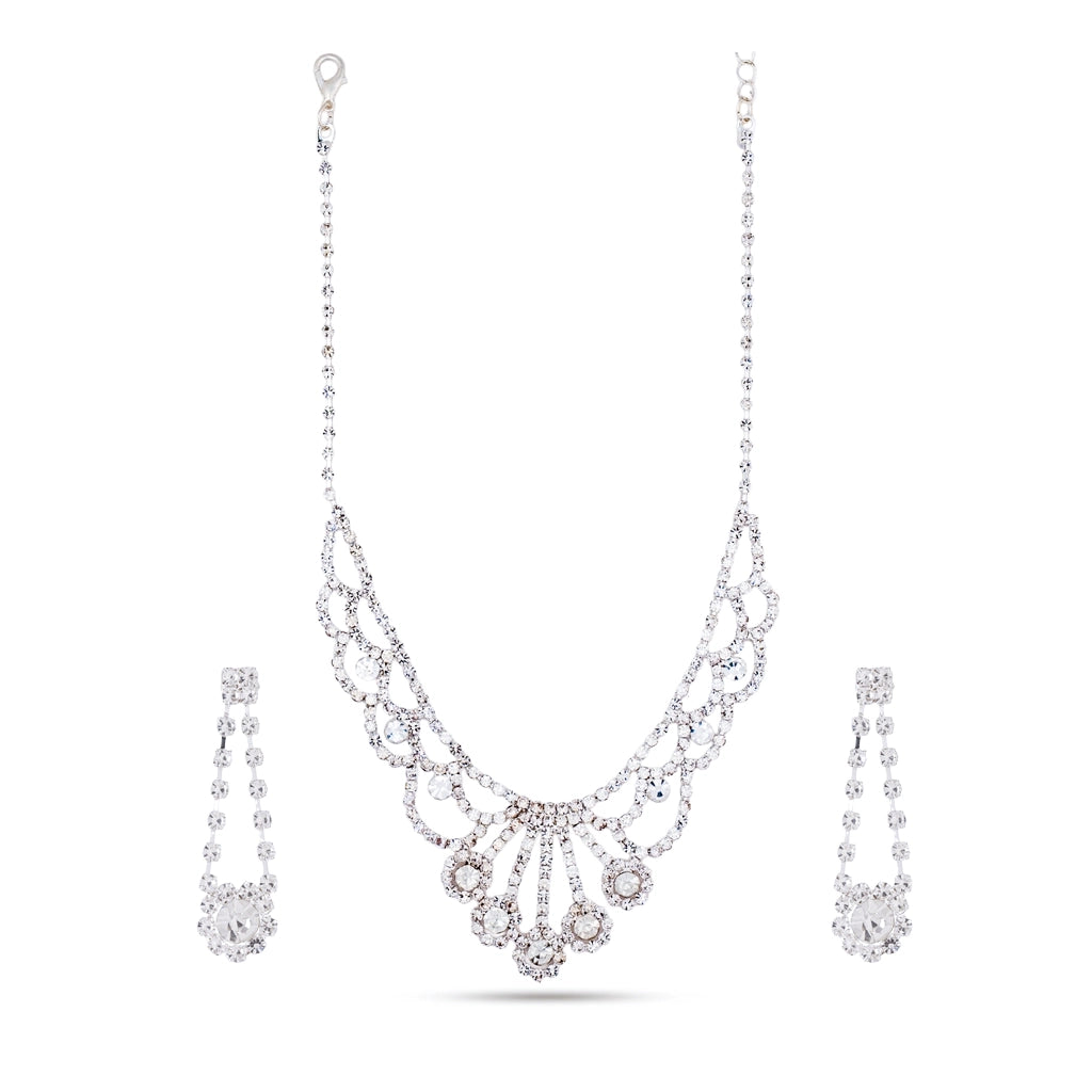 Celestine Crystal Lace Necklace Set