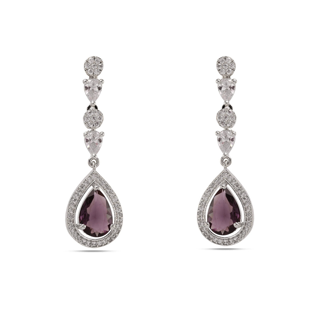 Royal Amethyst Drop Necklace Set
