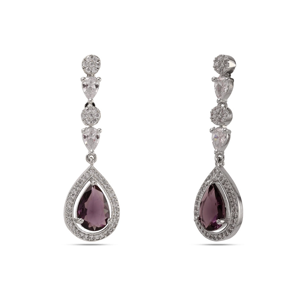 Royal Amethyst Drop Necklace Set