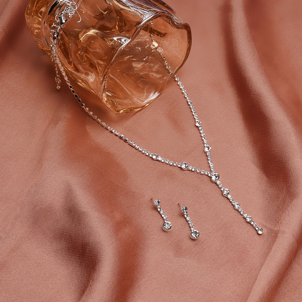 Celestia Crystal Y-Drop Necklace Set