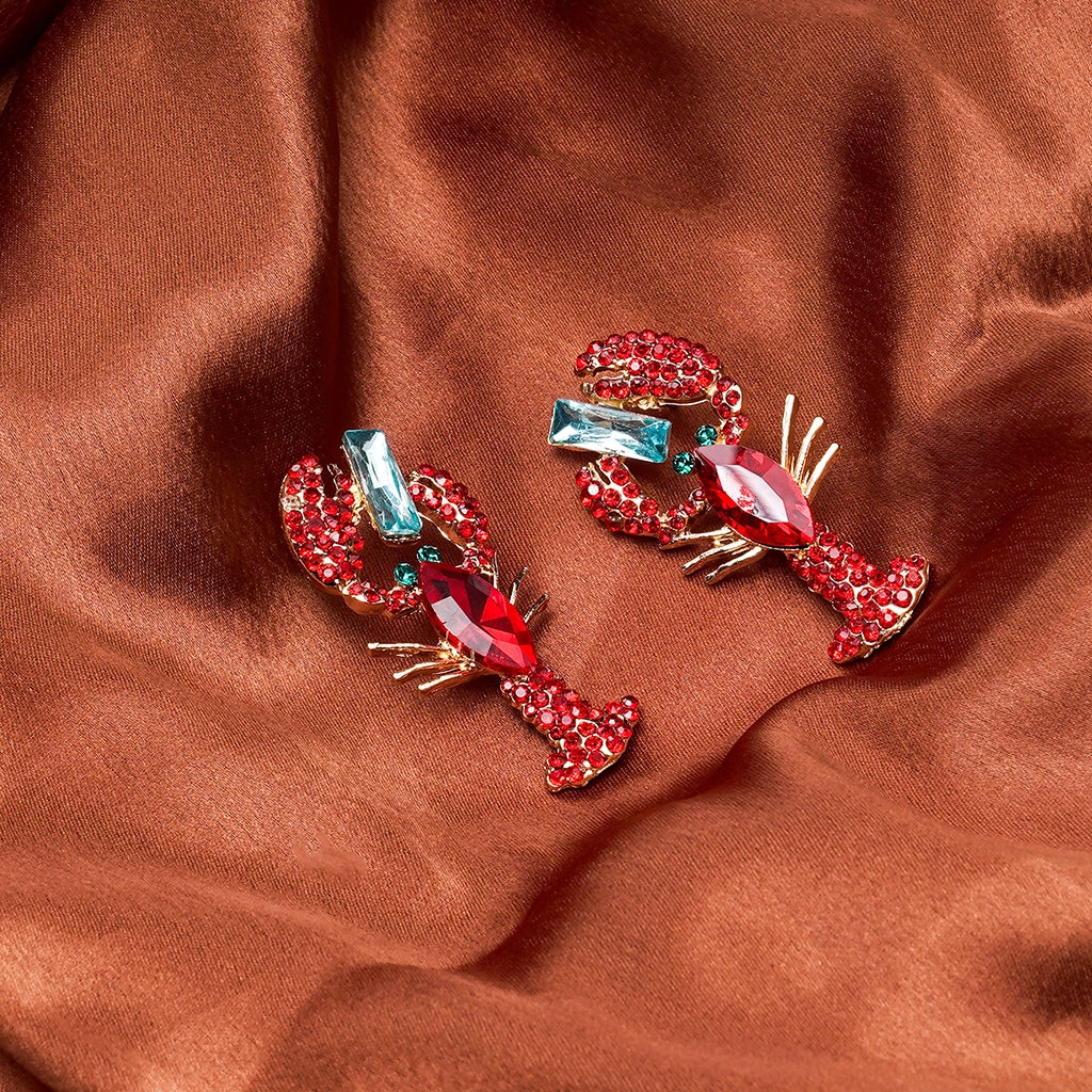 Scarlet Lobster Statement Earrings