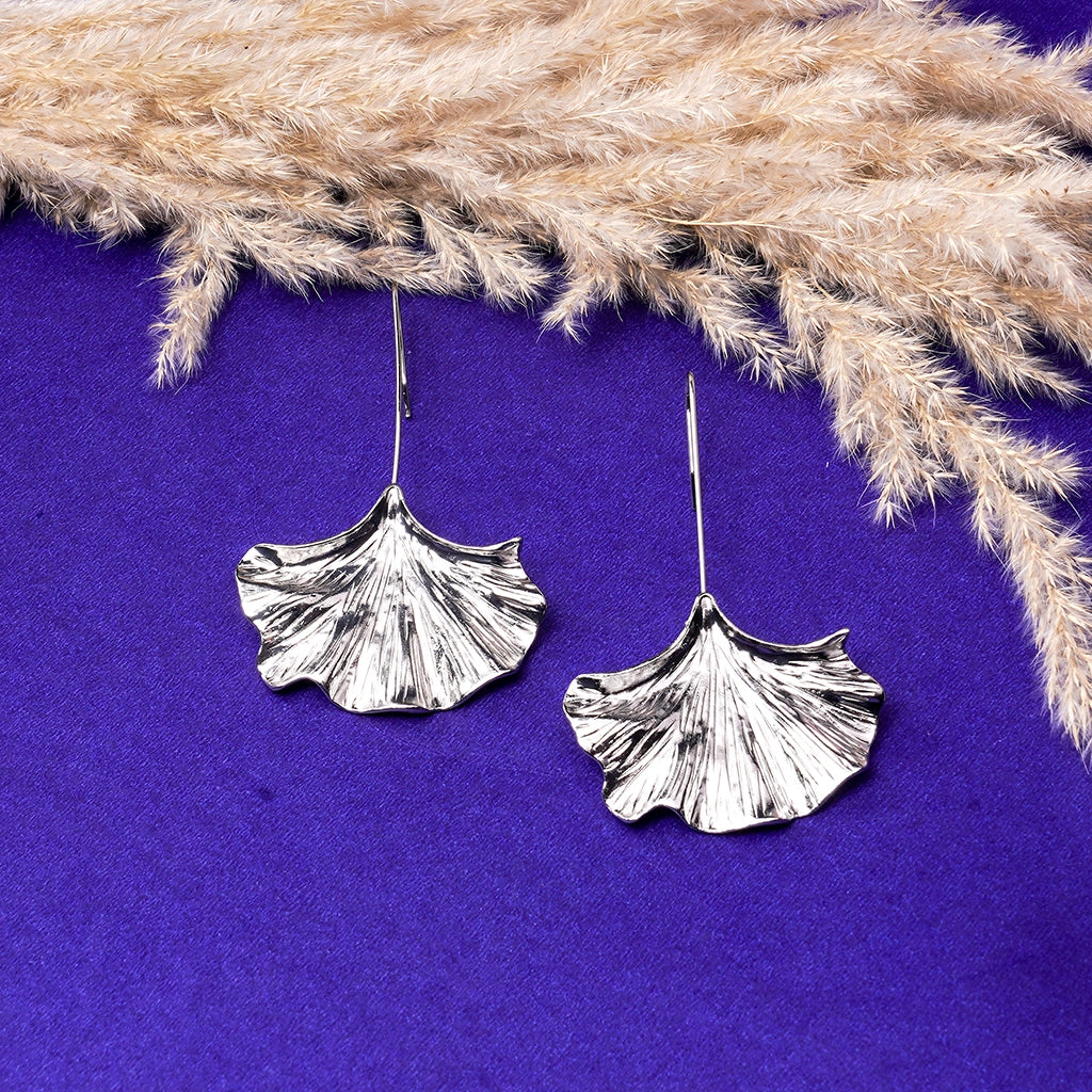 Aurelia Silver Leaf Drop Earrings