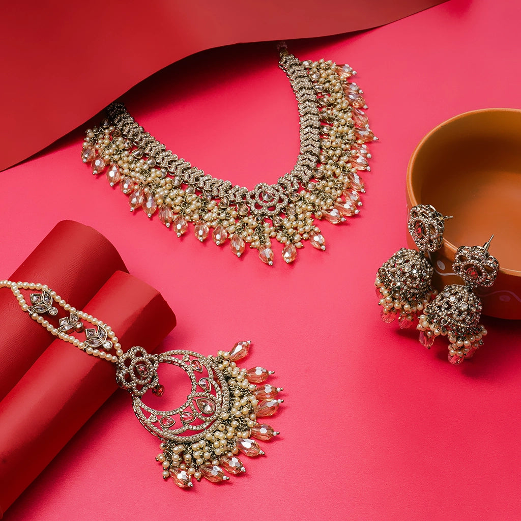 Rose Pearl Bridal Jewellery Set