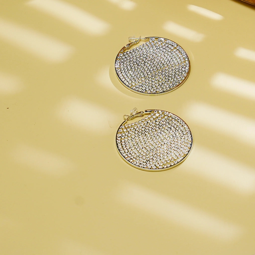 Celestia Pave Disc Studs Silver