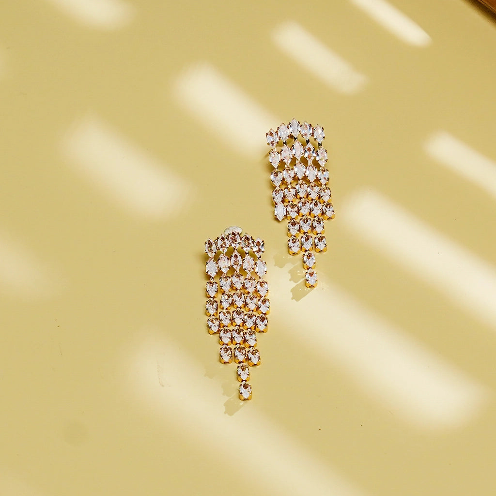 Rose Cascade Crystal Danglers