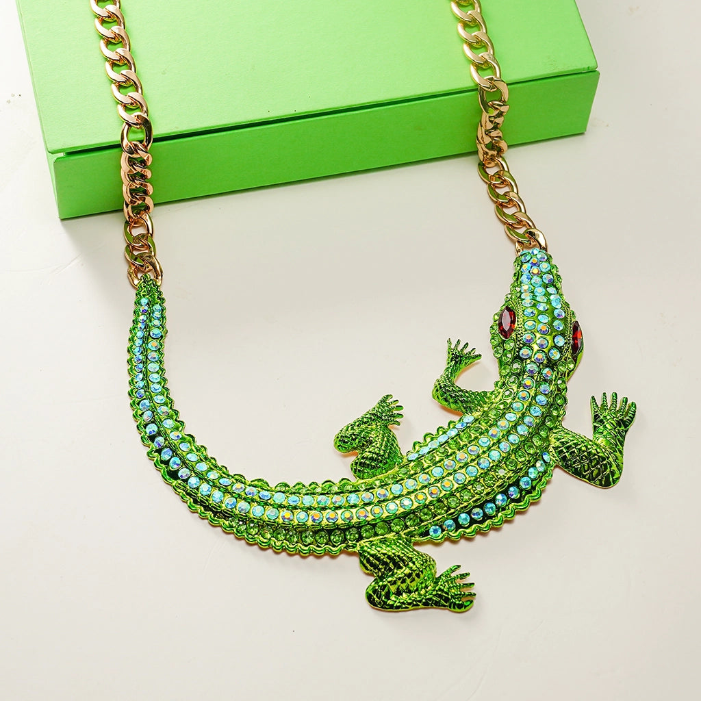 Emerald Croc Luxe Statement Necklace